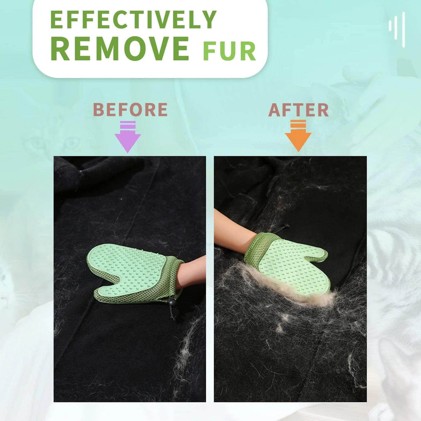 Pet Hair Removal Gloves For Cat and Dog Gentle Cleaning Massage Brush