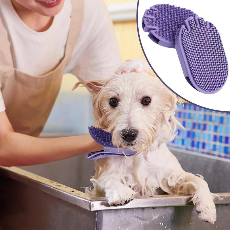 Pet Massage Double-Sided Brush Dog Grooming Brush Pet Bath Glove