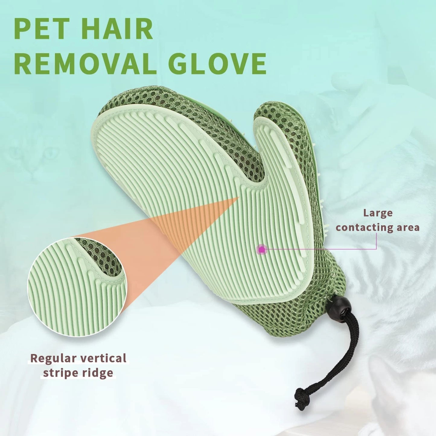 Pet Hair Removal Gloves For Cat and Dog Gentle Cleaning Massage Brush