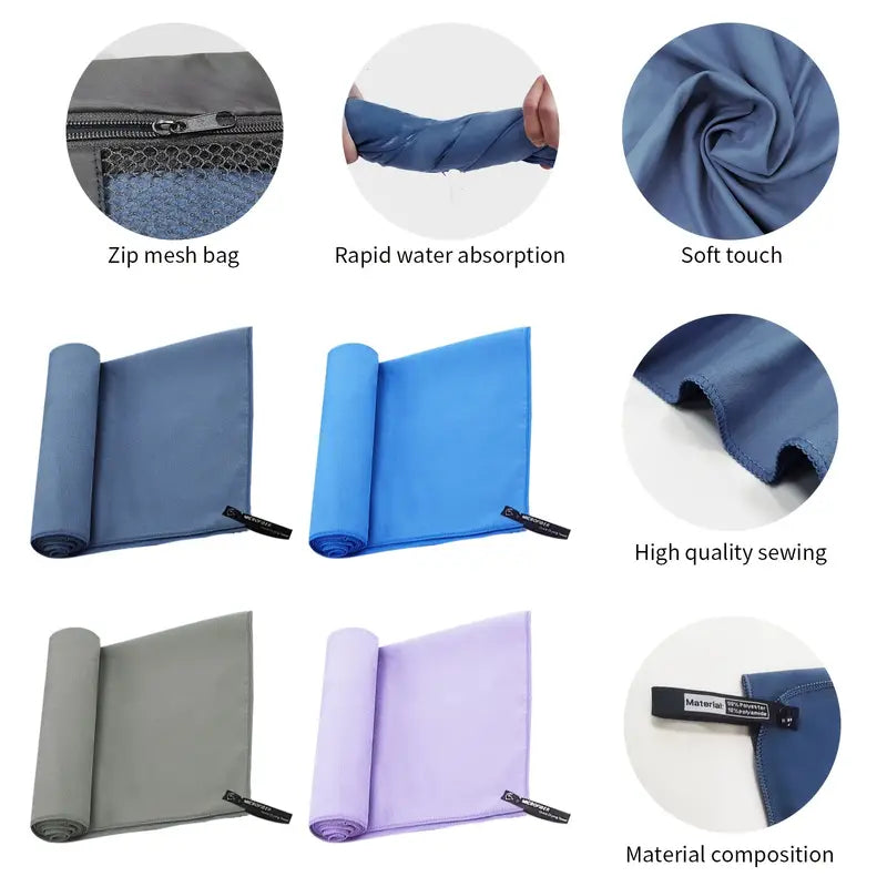 Microfiber Towel, Great for Camping, Gym, Beach and Swimming