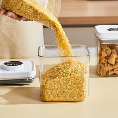 Press-Sealed Food Vacuum Storage Container for Grains, Coffee Beans, Snacks, and More